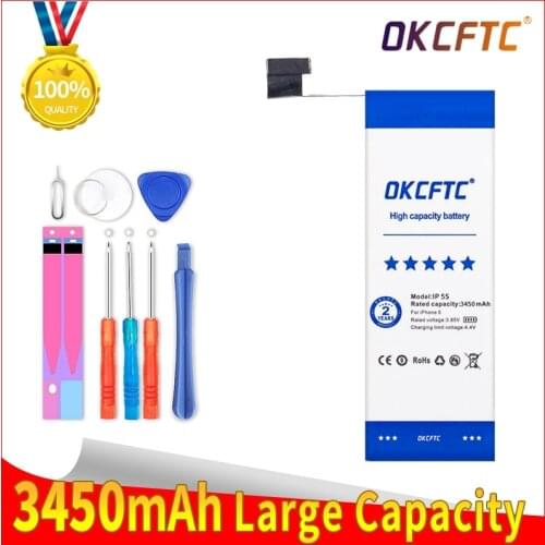 High capacity phone Battery For Apple iphone 5S 5C Replacement Bateria For iPhone 5s 3450mAh batteries with Tools