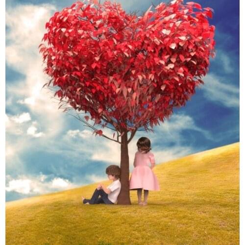 JMINE Div 5D Love Heart Tree Little Girl Boy Full Diamond Painting cross stitch kits art Plant 3D paint by diamonds