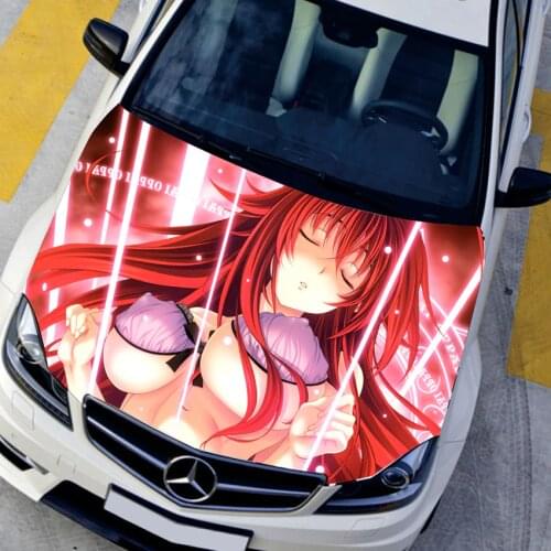 Anime Itasha Car Stickers Auto Hood Protective Film Highschool Sexy Cartoon Decals Car Styling For Honad Mazda Subaru Toyota