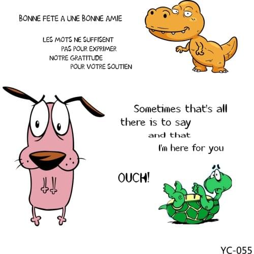 AZSG Funny Dinosaur Dog Tortoise Clear Stamps For DIY Scrapbooking/Card Making/Album Decorative Silicone Stamp Crafts