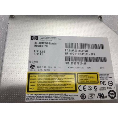Free shipping New original H P HL CT21L 4X 3D Blu-ray COMBO DVD burner drive Player sata