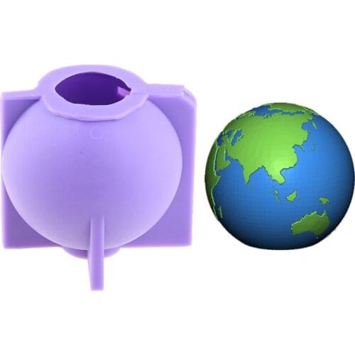 E56A 3D Globe Epoxy Resin Mold Candle Plaster Silicone Mould DIY Crafts Desktop Ornaments Casting Tool