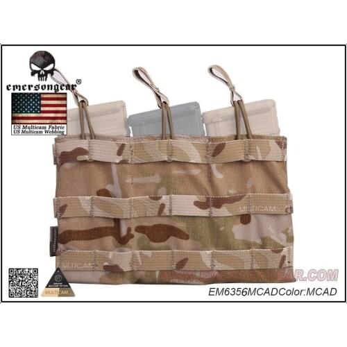 Emersongear Triple Open Top Magazine Pouch 5.56 Tactical Combat Molle MAG Pouch Multicam Arid EM6356