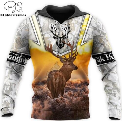 Beautiful Love Elk Hunting 3D All Over Printed Men Hoodie Clothes Unisex Sweatshirt Zip Pullover Casual Jacket Tracksuit KJ336