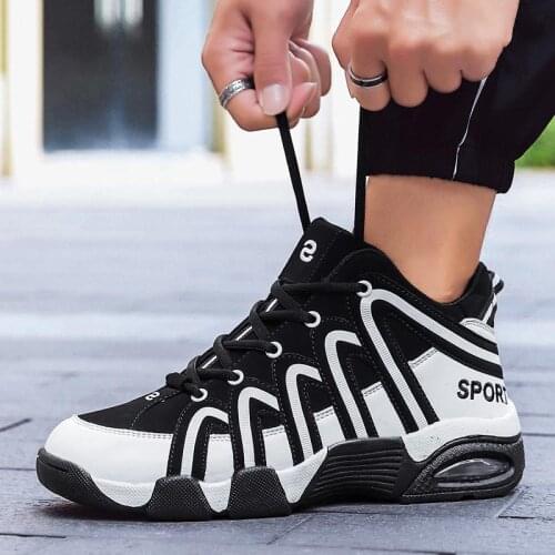 Large Size Spring Air Cushion Men Sport Shoes Boys' Sneakers Male Running Shoes Sports Sneakers Black Trainers Sneak Air D-1353