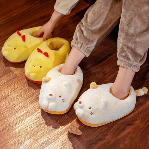 Lovely animal pattern suit full foot womens slippers necessary for girls to keep warm in winter