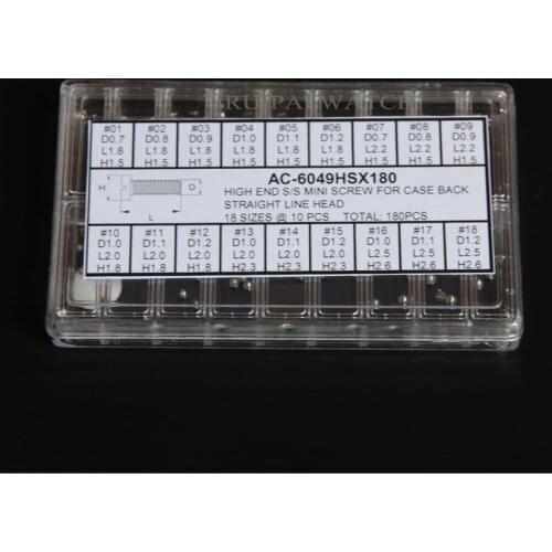 Stainless Steel High End Mini Watch Case Back Straight Line Screw Refills Package Of 18