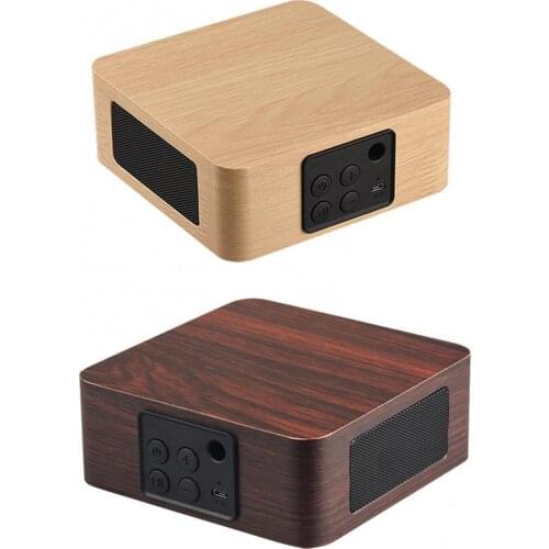 Mini portable retro wireless Bluetooth speakers shock stereo subwoofer sound with all-wood dual speaker gift small speakers