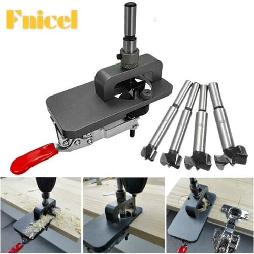 15-35mm Hinge Boring Jig with Fixture Woodworking Hole Drilling Guide Locator Aluminum Alloy Hole Opener Template Door Cabinets