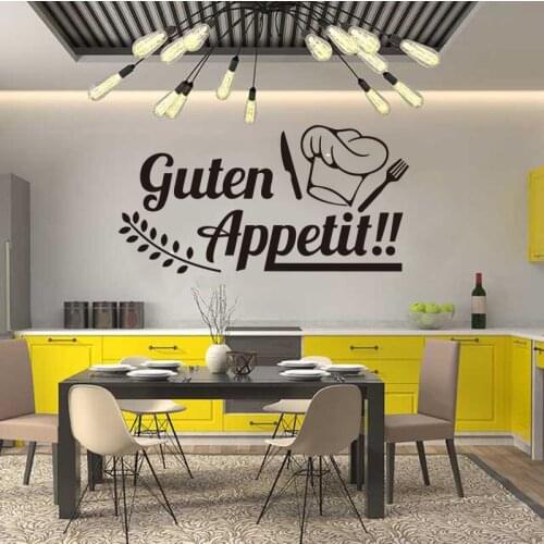 German vinyl wall sticker decals Guten Appetit Removable art wallpaper for Kitchen dining Room Home Decor House Decoration DE001