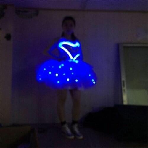 New design blue color LED costumes LED dress for dancing stage & dance wear
