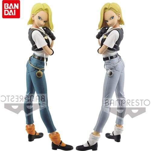 Original BANDAI 25cm DRAGON BALL Android 18 lazuli GLITTER&GLAMOURS Sparkle Action Collection Model Toy Anime Toys For Kids