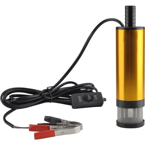 Aluminum Alloy Outshell Portable Fuel Transfer Pump Mini Electric Submersible Pump for Pumping D-iesel Oil Water