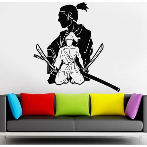 Samurai Oriental Martial Arts Japanese Warrior Wall Sticker Vinyl Art Home Decor Living Room Bedroom Decals Removable Mural 4047