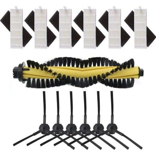 Replacement Accessories for ILIFE A4 Robot Vacuum Cleaner - HEPA Filter Sponge Main Brush Side Brushes