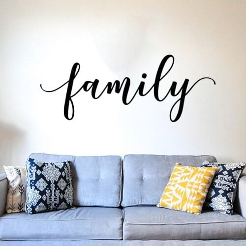 Large Family Lettering Wall Sticker Bedroom Living Room Family House Sign Quote Wall Decal Kitchen Kid Room Vinyl Decor
