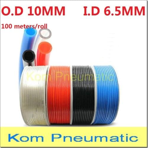 100m High Quality Pneumatic Air Hose PU Tube OD 10MM ID 6.5MM Plastic Flexible Pipe PU 10*6.5 10x6.5 mm Polyurethane Tubing