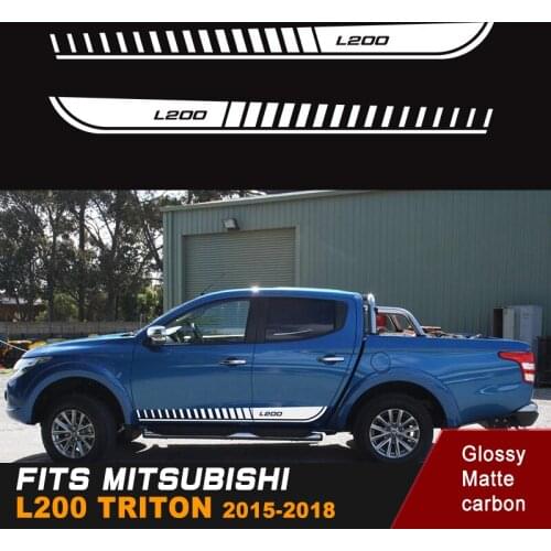 2 Pcs body side waist gradient styling racing graphic vinyl car stickers fit for mitsubishi l200 triton 2015 2016 2017 2018 2019