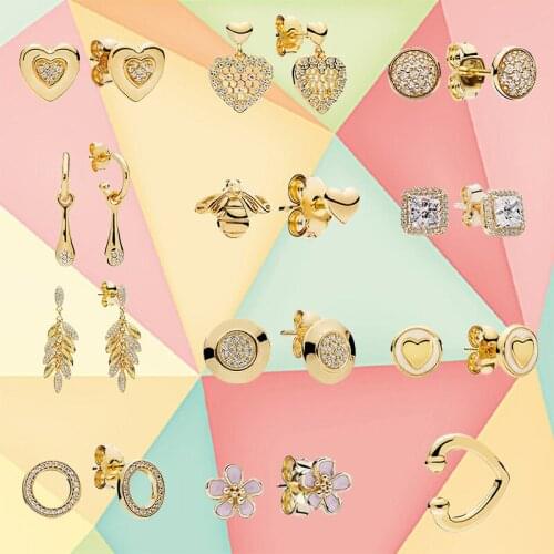 2019 Fashion High Quality 1: 1 S925 Sterling Silver Love And Womens Luxury Jewelry With Bee And Honeycomb Lace Charm Earring