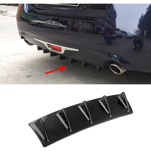 ABS Black Rear Bumper Lip Spoiler Fins Shark Style Diffuser for Benz For BMW For VW For Audi For Ford Universal Cars