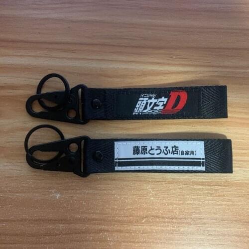 2 side Initial D JDM Racing Fashion Tags keychain for Honda Civic Toyota 86 Nissan Mazda motorcycles auto Key Ring accessories
