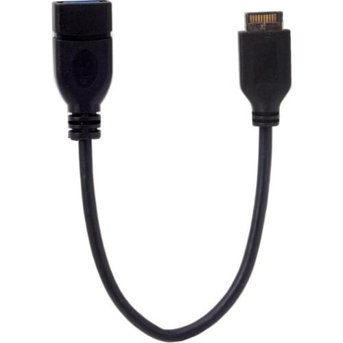 CYDZ USB 3.0 Type-A Female to USB 3.1 Front Panel Header Extension Cable 20cm