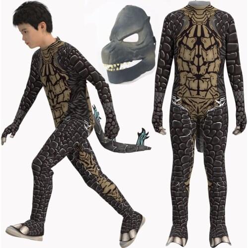 Snailify Halloween Costume For Kids Boys Dinosaur Costume For Childrens Day Monsters Cosplay Jumpsuit And Mask Set