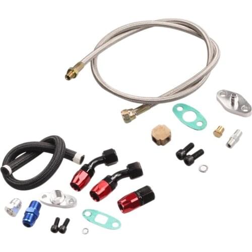 For 3 T4 T3/T4 T70 T66 to 4E Turbine Oil Supply and Return Oil Drain Pipe Kit BU+SL Water Universal Turbo
