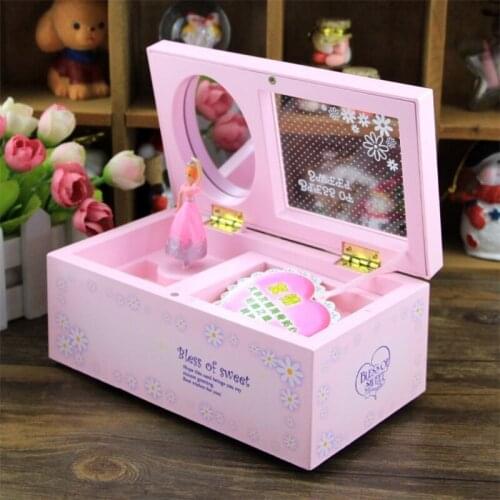 Creative Music Box Multifunctional Music Jewelry Box Storage Box Transparent Cover Clockwork Music Box Decoration Tanabata Gift