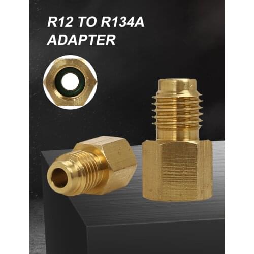 Brass Adapter R12 to R134A Converter Adapter Switch 1/4" SAE Female with O Ring to 1/2" Acme Male A/C Fitting Adapter Аксессуары