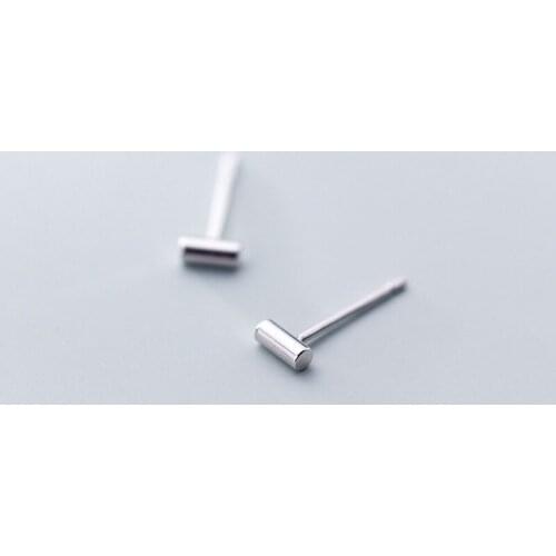 WTLTC 925 Sterling Sliver Small Bar Stud Earrings For Women Minimal Tiny Post Earrings Mini Rod Line Studs Earrings Minimalist