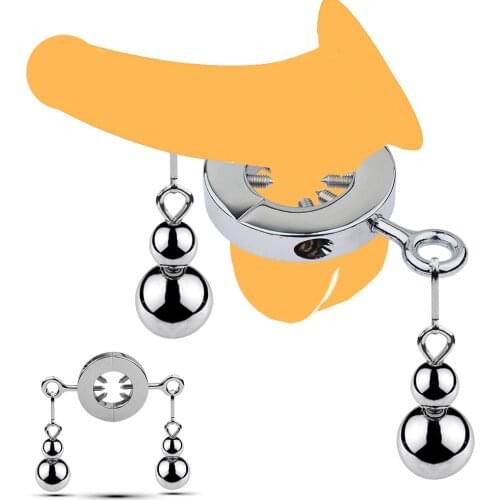 Metal Penis Ring With Thorns Heavy Duty Weight Ball Stretcher Stimulate Scrotum Delay Ejaculation Cockring BDSM Sex Toy For Men