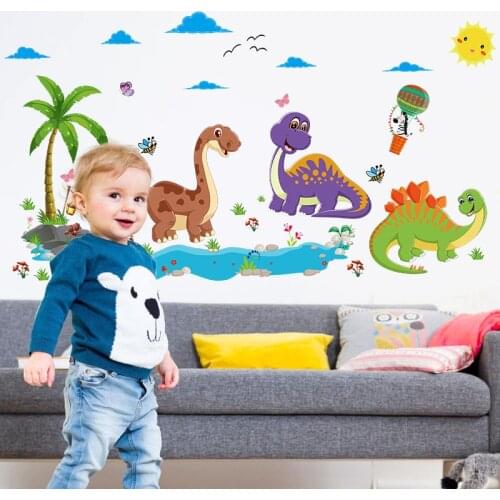 Cartoon Wall Sticker Dinosaur Paradise Kindergarten Childrens Room Background Wall Decoration Wall Sticker wall decor