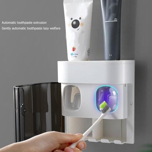 Wall Toothpaste Dispenser Squeezer Dust-proof Toothbrush Holder Storage Shelf Hair Dye Tubes Rolling Squeezer Tools