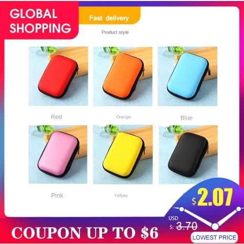 EVA Headset Bag Earphones Bags Data Cable Bluetooth Headset Storage Bag Key Storage Bags