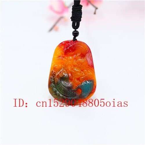 Natural Color Hetian Jade Stone Carp Pendant Necklace Chinese Jadeite Jewelry Charm Reiki Amulet Carved Gifts for Women Men