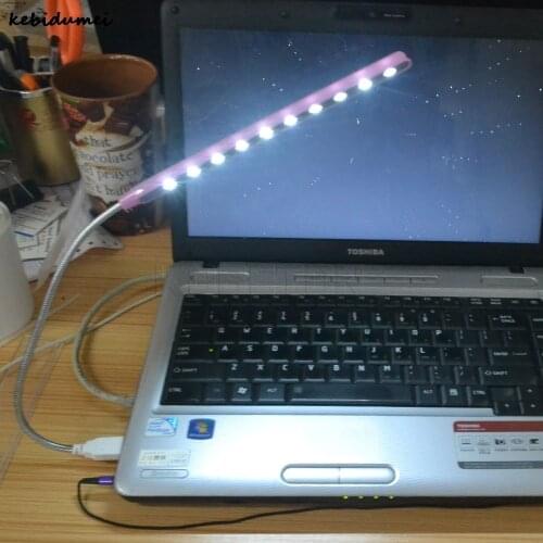 Kebidumei Portable Mini Flexible 10 LEDs USB Light Computer reading Lamp for Notebook Laptop Computer Desktop PC Keyboard