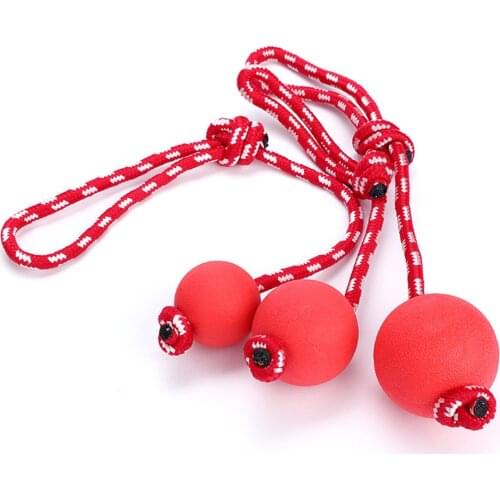 Dog training pet bite ball resistant solid rubber elastic ball rope pet toy rope elastic ball