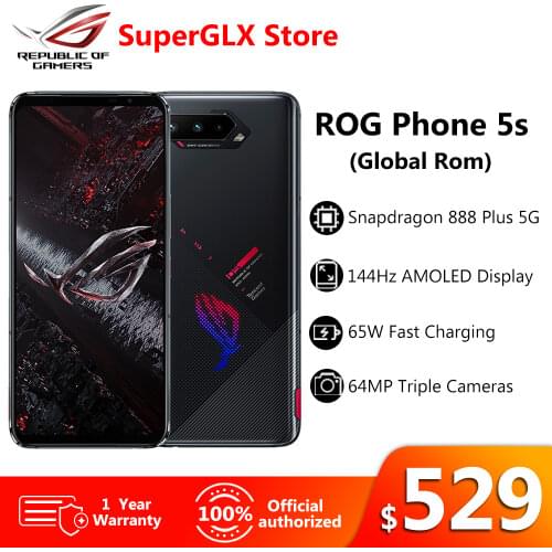 Asus ROG 5S/5S Pro 5G Gaming Phone 6.78" 144Hz Display Snapdragon 888+ Plus 6000mAh Fast Charging 65W ROG Phone 5s Smartphone