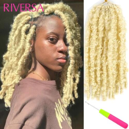 613 Blonde Butterfly Locs Crochet Hair 12inches Butterfly Distressed locs Hair Faux Curly Locks Crochet Braids For Black Women