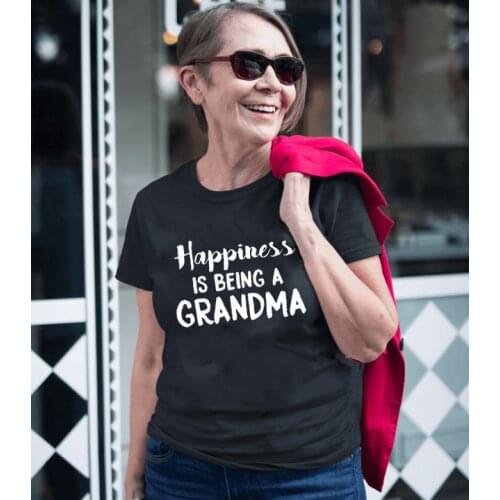 Womens Happiness Is Being A Grandma Tshirt Funny Grandmother Tee for Ladies Grandma Being Shirt Clothes Grandmother Gift