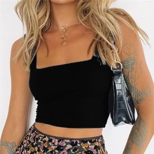 2021 New Solid Color Sexy Woman Blouse Sleeveless Strappy Fashion Summer Beach Party Elegant Casual Vest Ladies Crop Top