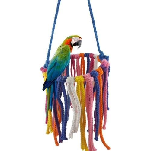 1PCS Colorful Pet Bird Toy Parrot Chew Hanging Swing Rope Cockatiel Cage Nest Decor vogel speelgoed Birds accessoires