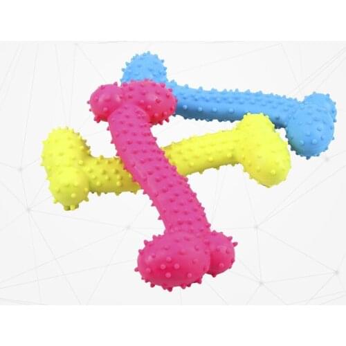 100pcs Pet Cat Dog Chew Toys Puppy Bite Toy Rubber Chewing Fetching Training Playing Bone Toys