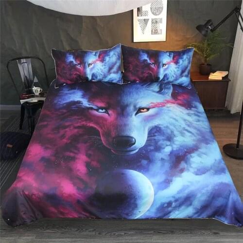 Fashion Wolf Eye Art Printed Bedding Sets 3D Animal Duvet Cover Set Queen King Size Quilt Covers With Pillowcase 2/3PCS