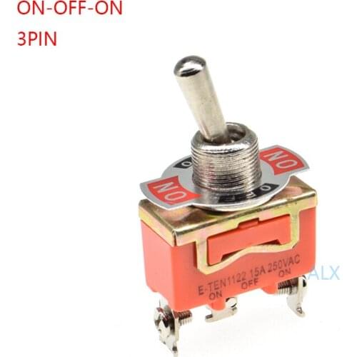 2PCS E-TEN1122 1122 3PIN Toggle Switch ON-OFF-ON rocker power switches 15A 250V