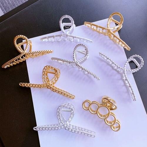 20 PCS/lot Fashion Vintage Gold Hollow Geometric Metal Hair Claws Vintage Hair Clips Women Hair Claws Fashion Hair Accessorie