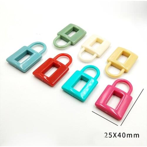 20 pieces 25mm*40mm diy acrylic small square lock pendant.multicolor for woman earring jewelry making accessories.2021 wholesale