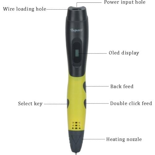 2019 new model 3d pen 3 d printing pen drawing pens with PLA filament refill hot cold temperature for birthdays gift