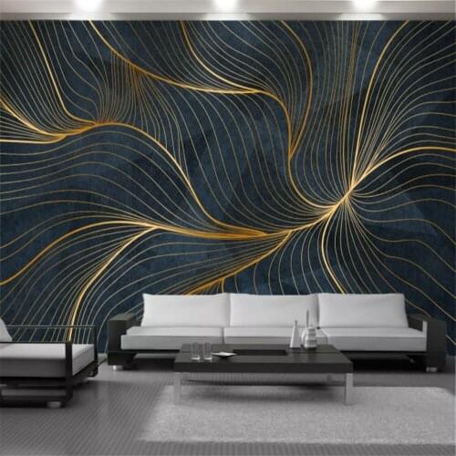 3d Modern Geometric Wall Covering Wallpaper Romantic Golden Line Mural Home Decoration Living Room Bedroom Kitchen Wallpapers